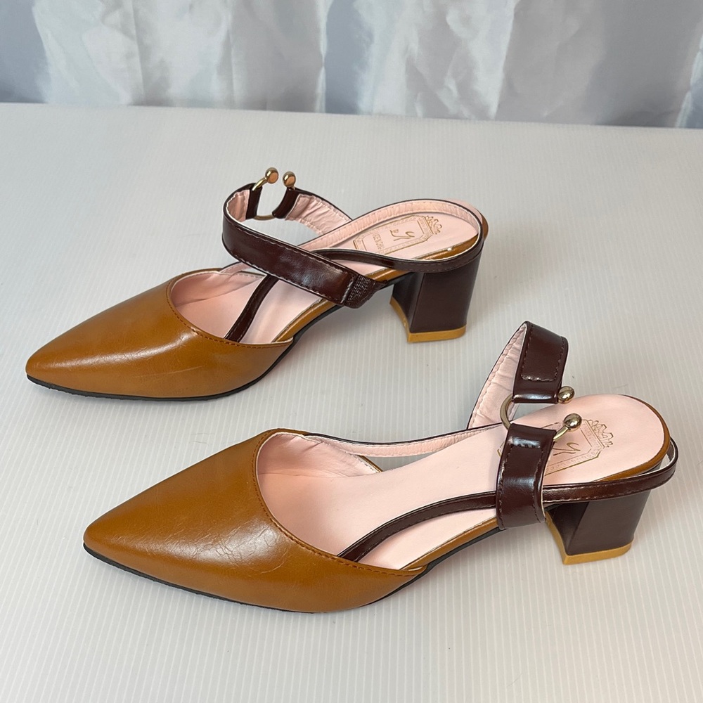 Elegant Brown and Tan Women's Heels v2277